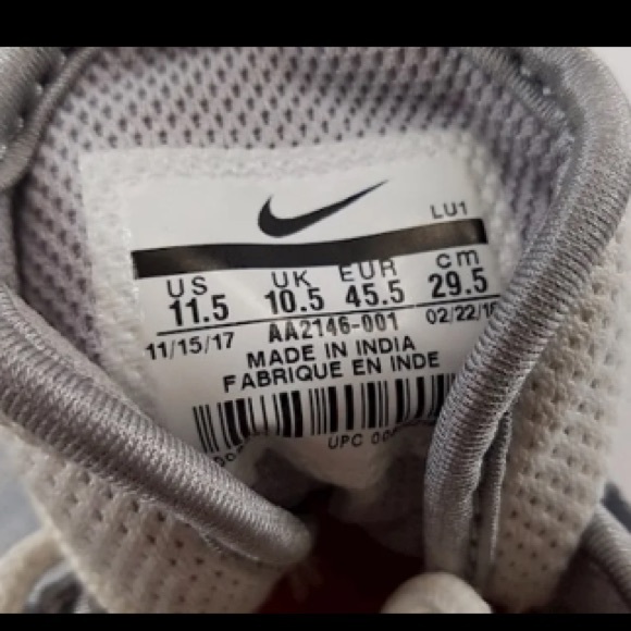 Nike Air Max Axis Running Shoes Wolf Grey Crimson - Picture 6 of 6